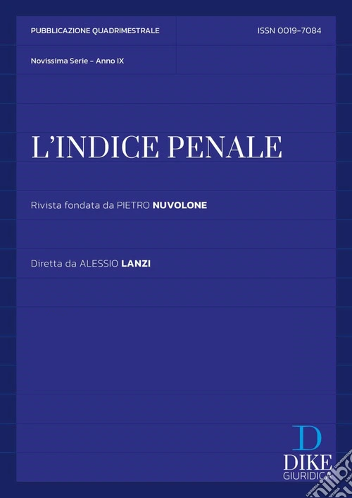 L'indice penale (2023). Vol. 1