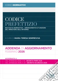 Codice prefettizio. Addenda di aggiornamento. Febbraio 2026 libro