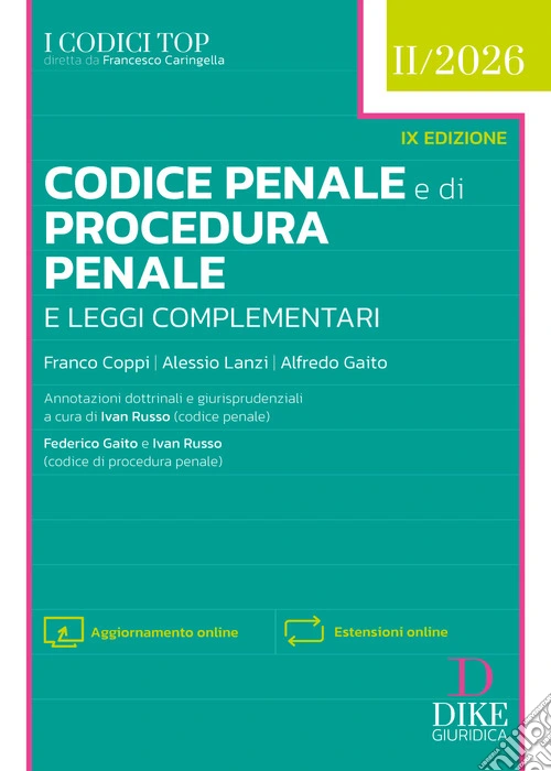 Codice penale e di procedura penale e leggi complementari. Top 2026. Nuova ediz. Con aggiornamento online. Con espansione online. Vol. 2
