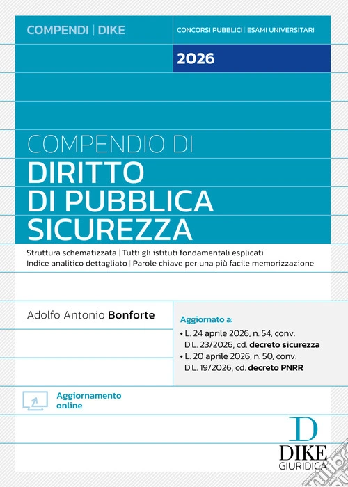 Compendio di diritto di pubblica sicurezza 2026. Con Aggiornamento online