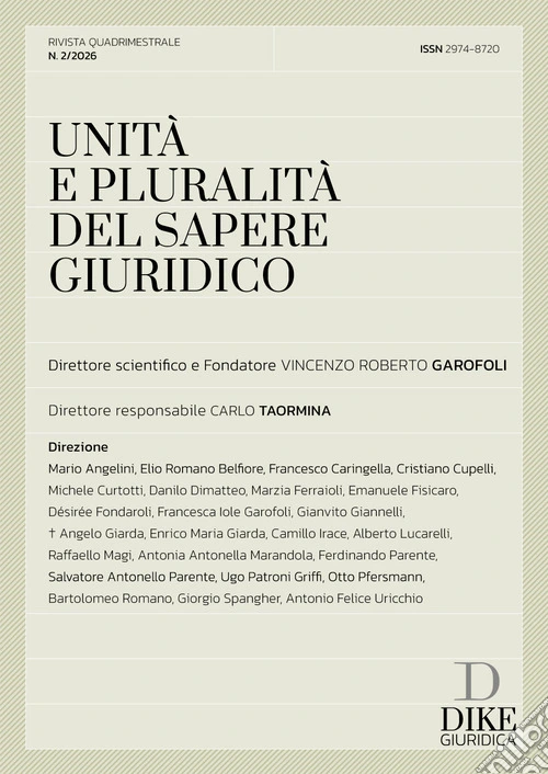 Unità e pluralità del sapere giuridico (2026). Vol. 2