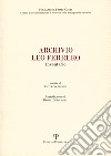 Archivio Leo Ferrero. Inventario libro