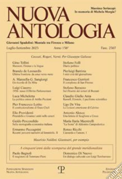 Nuova antologia (2023). Vol. 3: Luglio-settembre