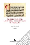 Studi di filologia, linguistica e letteratura in Sardegna libro di Manca D. (cur.)