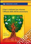 Criteri e indicatori per misurare l'efficacia delle attività universitarie libro di Fabbris Luigi