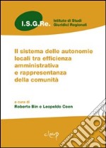 Il sistema delle autonomie locali tra efficienza amministrativa e rappresentanza della comunità