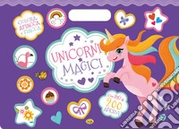 Unicorni magici. Colora, attacca e stacca. Con adesivi. Ediz. a colori libro