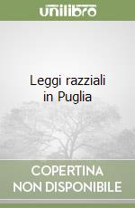 Leggi razziali in Puglia libro