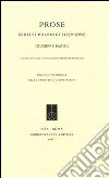 Prose. Scritte polemici (1756-1760) libro di Parini Giuseppe Morgana S. (cur.) Bartesaghi P. (cur.)