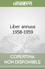 Liber annuus 1958-1959 libro