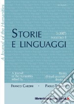 Storie e linguaggi. Rivista di studi umanistici. Ediz. italiana e inglese (2017). Vol. 3/1 libro