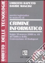 Novità legislative in materia di crimine informatico libro