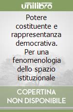 Potere costituente e rappresentanza democrativa. Per una fenomenologia dello spazio istituzionale libro