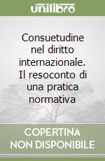 Consuetudine nel diritto internazionale. Il resoconto di una pratica normativa libro