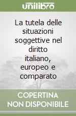 La tutela delle situazioni soggettive nel diritto italiano, europeo e comparato libro