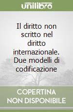 Il diritto non scritto nel diritto internazionale. Due modelli di codificazione libro