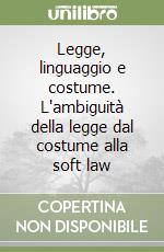 Legge, linguaggio e costume. L'ambiguità della legge dal costume alla soft law libro