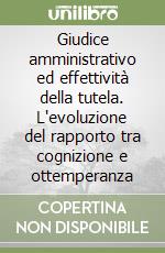 Giudice amministrativo ed effettività della tutela. L'evoluzione del rapporto tra cognizione e ottemperanza libro