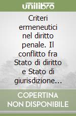 Criteri ermeneutici nel diritto penale. Il conflitto fra Stato di diritto e Stato di giurisdizione nell'ordinamento italiano libro