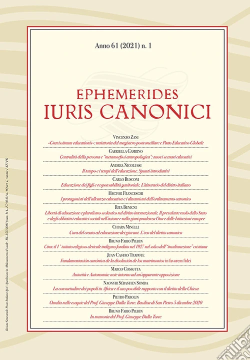 Ephemerides Iuris canonici (2021). Vol. 1