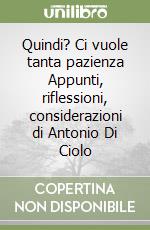 Quindi? Ci vuole tanta pazienza Appunti, riflessioni, considerazioni di Antonio Di Ciolo libro