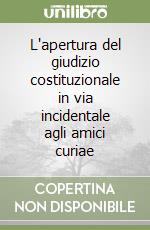 L'apertura del giudizio costituzionale in via incidentale agli amici curiae libro