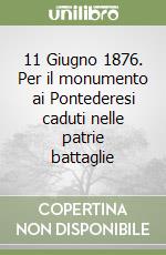 11 Giugno 1876. Per il monumento ai Pontederesi caduti nelle patrie battaglie libro