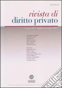 Rivista di diritto privato (2011). Vol. 3 libro