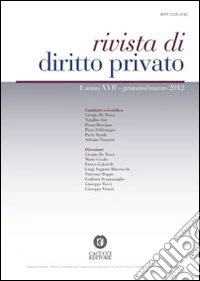 Rivista di diritto privato (2012). Vol. 1