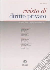 Rivista di diritto privato (2012). Vol. 3 libro
