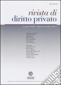 Rivista di diritto privato (2013). Vol. 3 libro