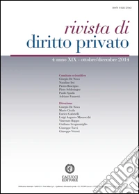 Rivista di diritto privato (2014). Vol. 4 libro
