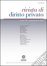 Rivista di diritto privato (2015). Vol. 1 libro