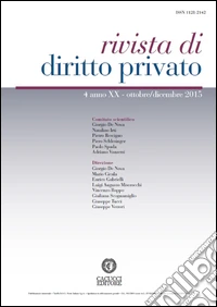 Rivista di diritto privato (2015). Vol. 4 libro