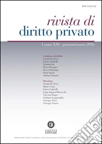 Rivista di diritto privato (2016). Vol. 1 libro