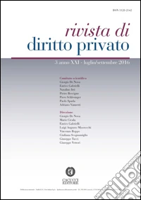 Rivista di diritto privato (2016). Vol. 3 libro