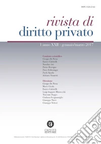 Rivista di diritto privato (2017). Vol. 1: Gennaio-marzo libro