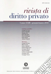 Rivista di diritto privato (2018). Vol. 1: Gennaio-marzo libro