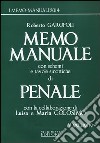 Memo manuale con schemi e tavole sinottiche di penale libro