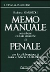 Memo manuale con schemi e tavole sinottiche di penale libro