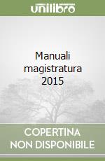 Manuali magistratura 2015 libro