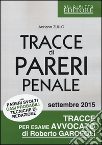 Tracce di pareri penale con pareri svolti, casi probabili, tecniche di redazione libro
