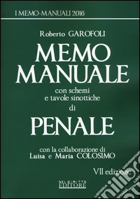 Memo manuale con schemi e tavole sinottiche di penale libro