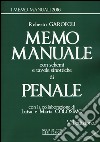 Memo manuale con schemi e tavole sinottiche di penale libro