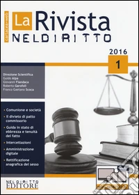 La rivista di Neldiritto (2016). Vol. 1 libro