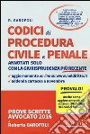 Codici di procedura civile e procedura penale annotati solo con la giurisprudenza più recente. Con aggiornamento online libro