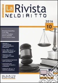 La rivista di Neldiritto (2016). Vol. 10 libro
