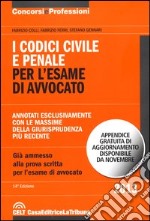 I codici civile e penale per l'esame di avvocato libro