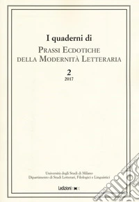 I quaderni di prassi ecdotiche della modernità letteraria (2017). Vol. 2 libro