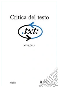 Critica del testo. Vol. 16/1 libro